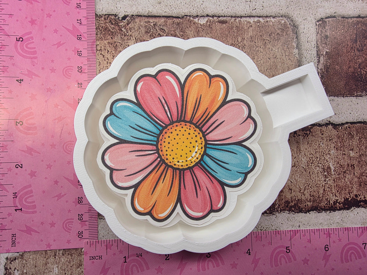 Colorful Flower Cardstock Freshie Mold