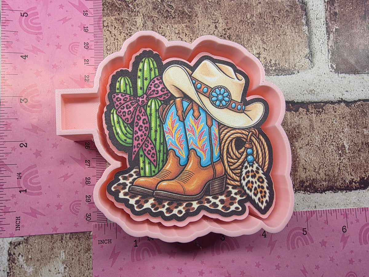 Colorful  Hat and Boots Cardstock Freshie Mold