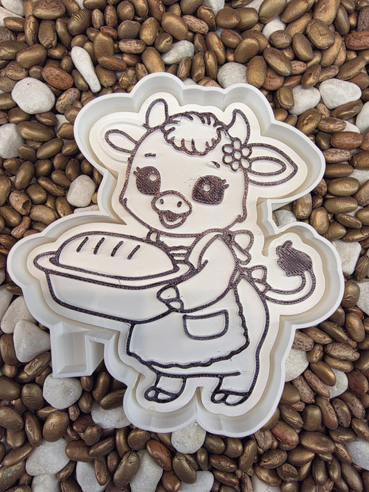 Cow Baking Bread Freshie Mold