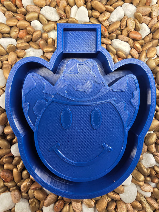 Cow Print Cowboy Hat Smiley Freshie Mold