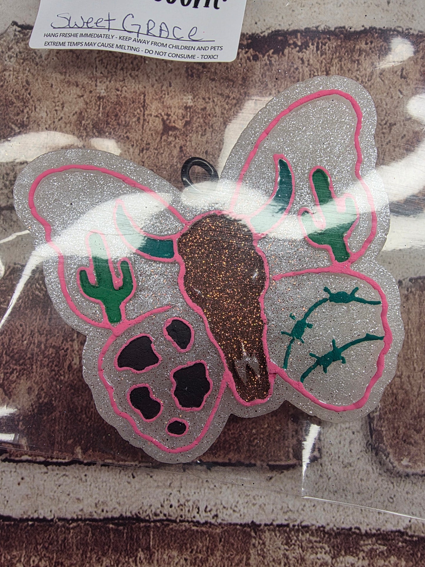 Cow Skull Butterfly Freshie