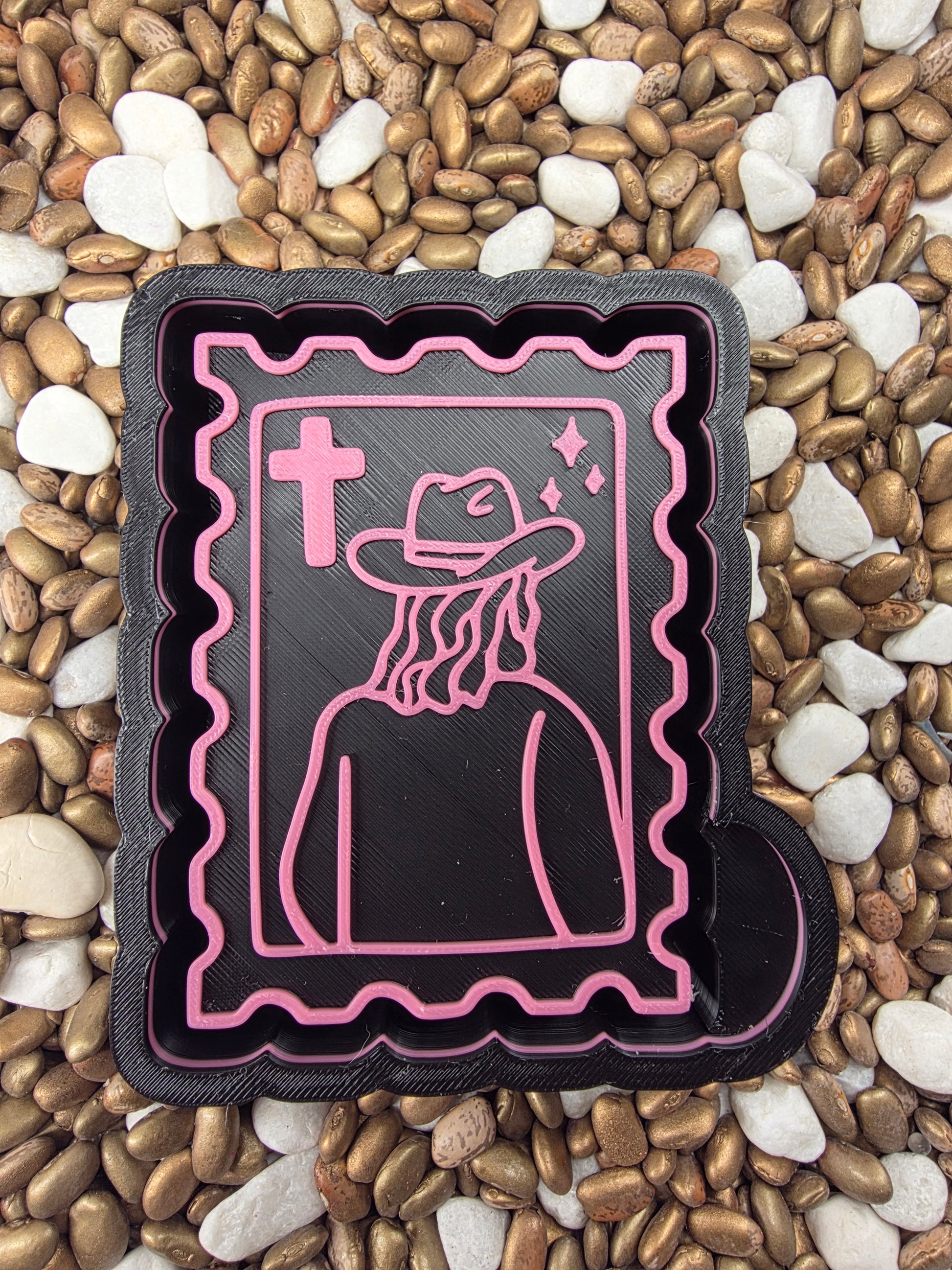 Cowgirl Cross Picture Freshie Mold