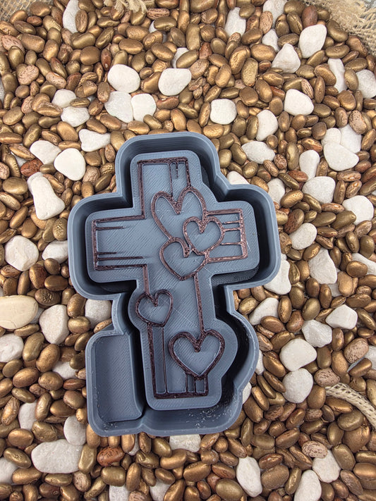 Cross with Hearts Freshie Mold