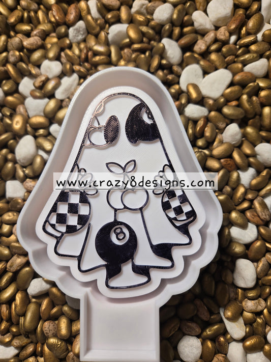 Eight Ball Ghost Freshie Mold