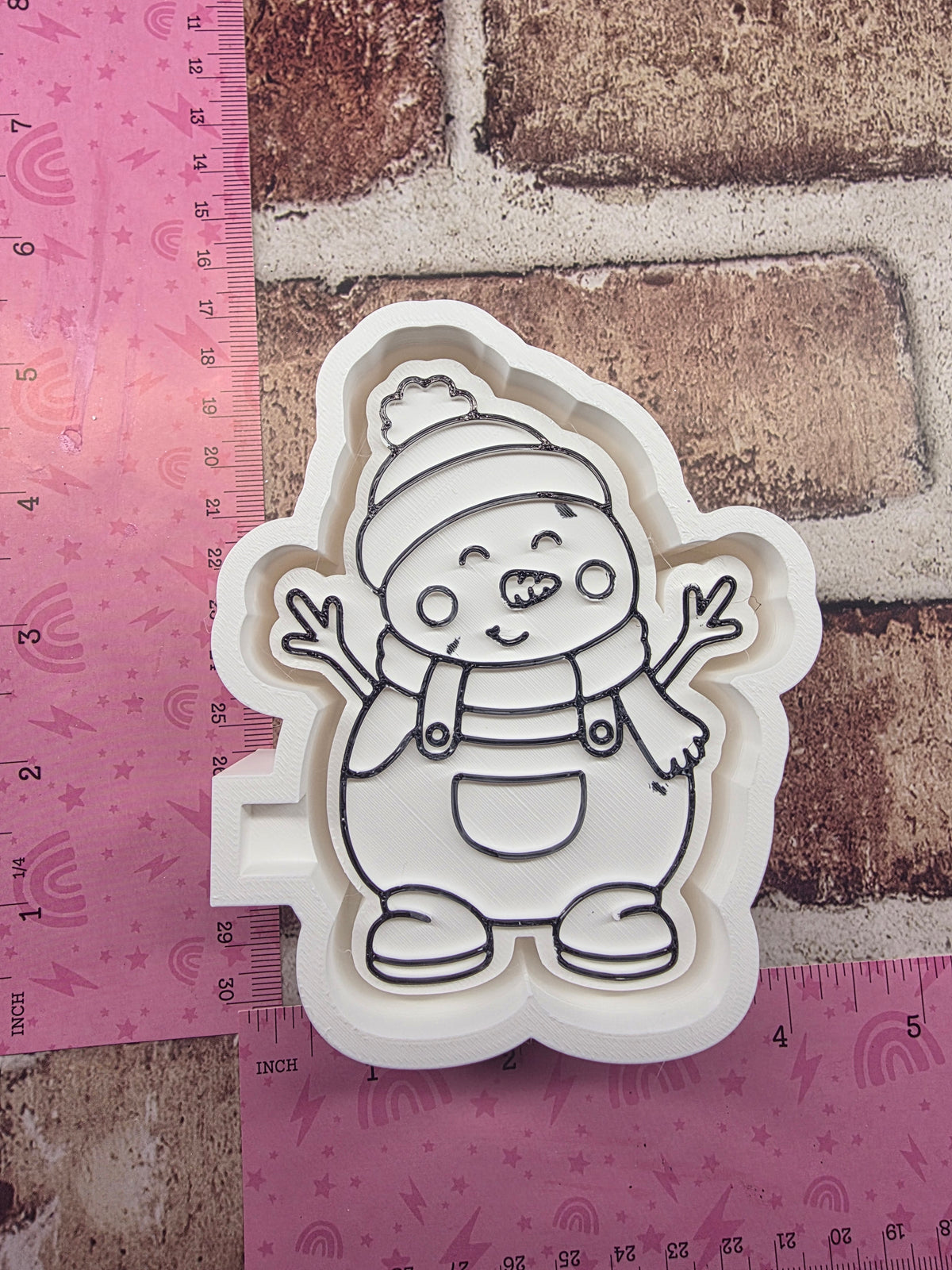  Farmer in Overalls Snowman Freshie Mold