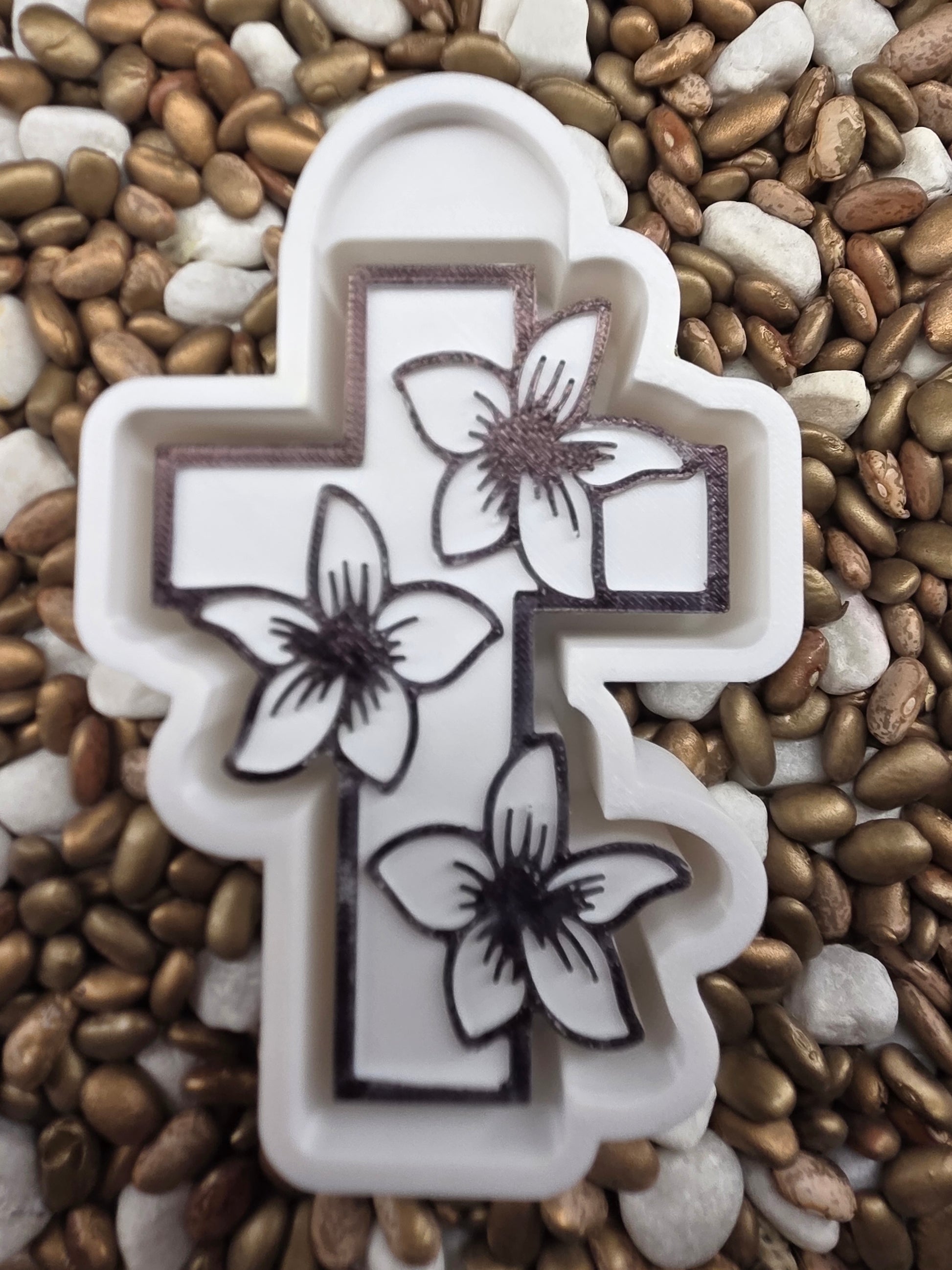 Flower Cross Freshie Mold