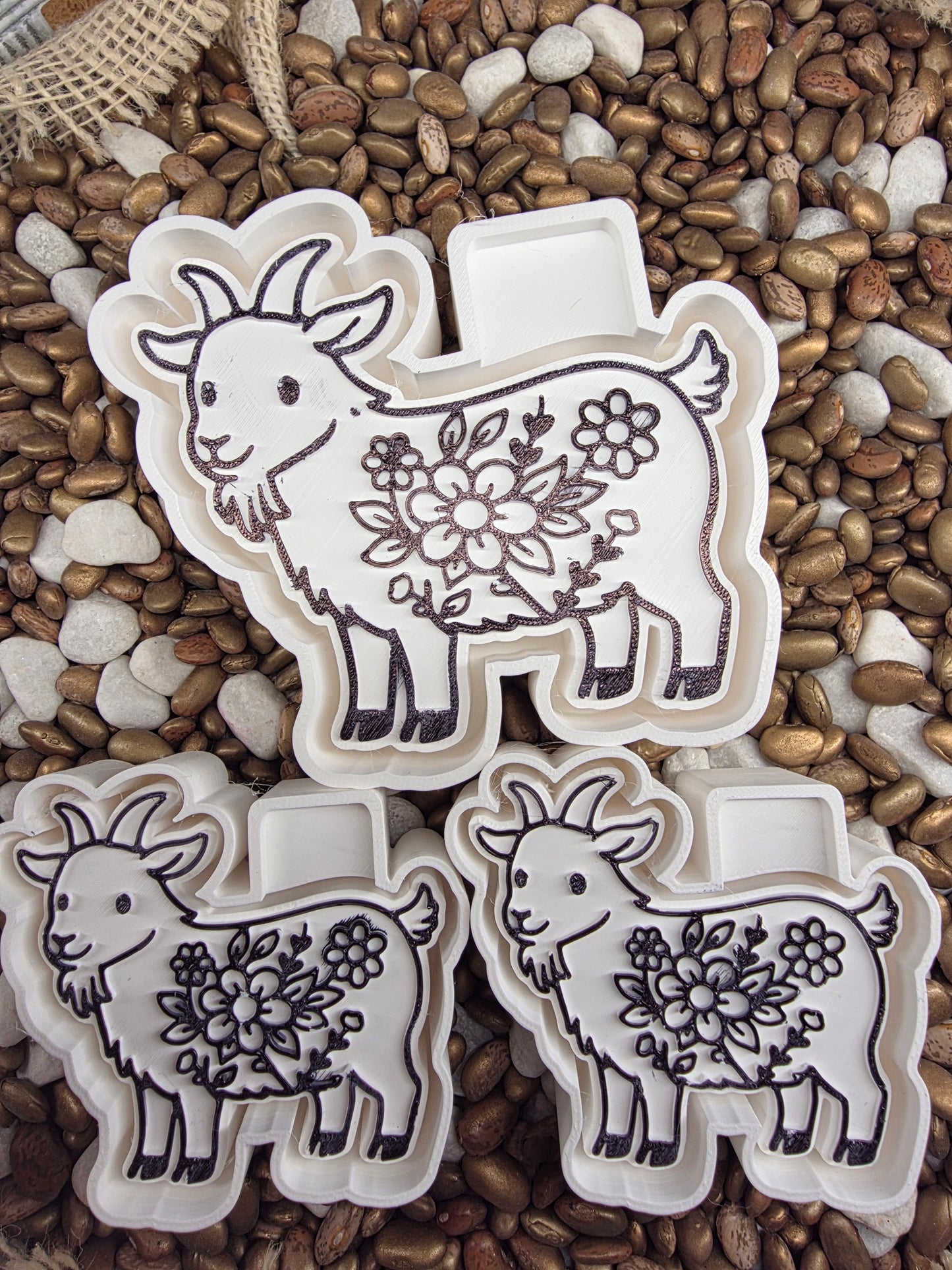  Flower Goat Freshie Mold