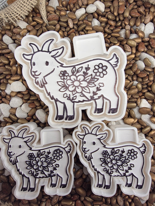  Flower Goat Freshie Mold