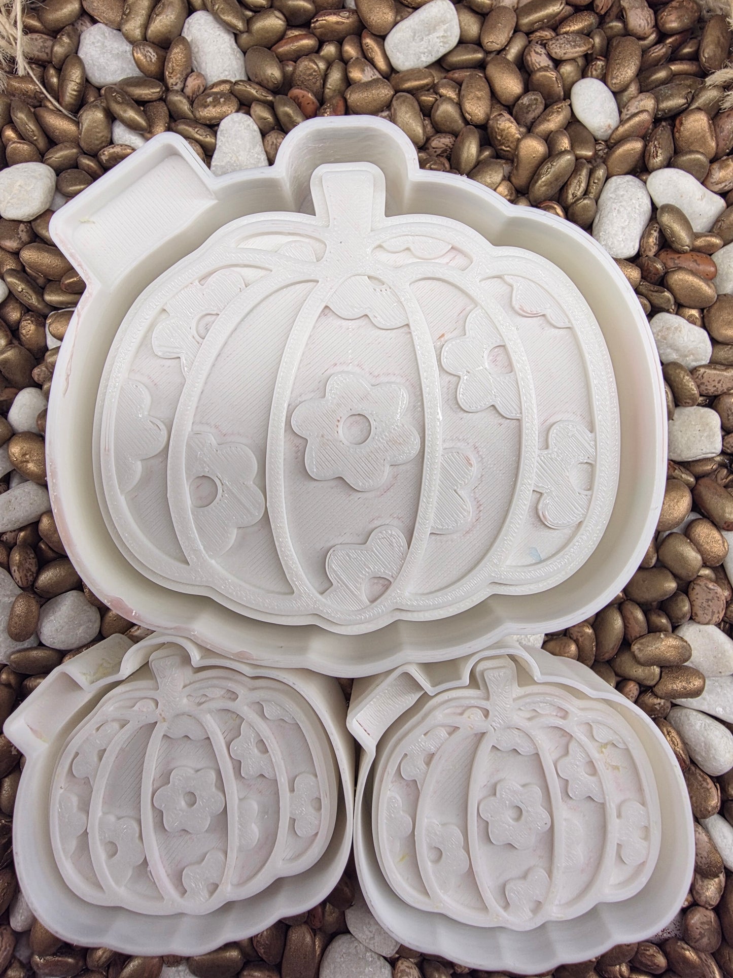 Flowered Pumpkin Freshie Mold/ Vent