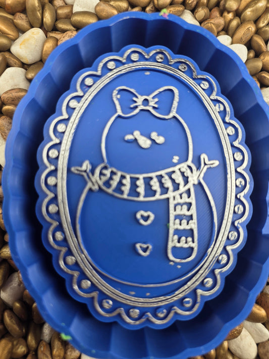 Framed Snowman Girl Freshie Mold 