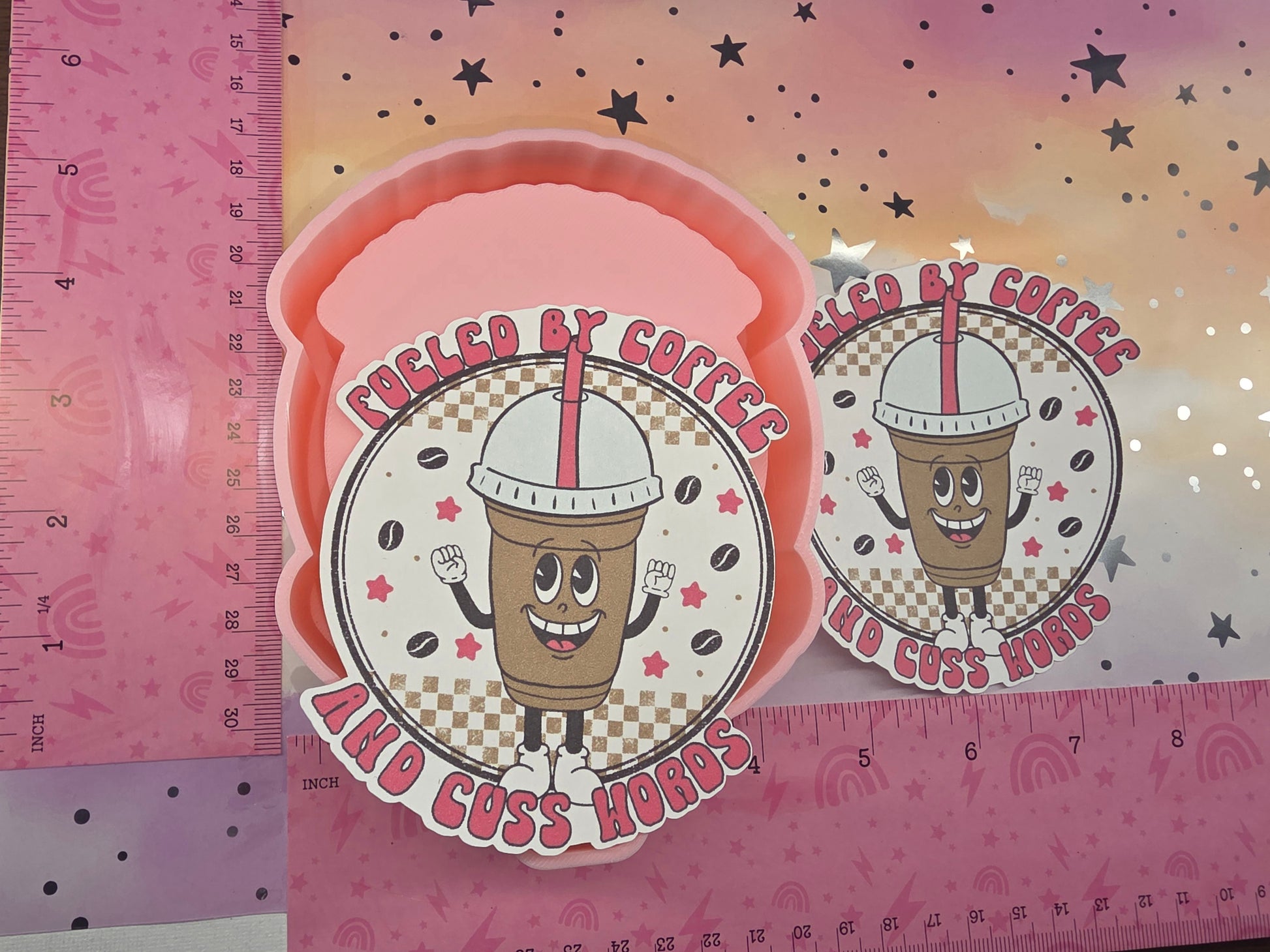 Fueled By Coffee and Cuss Words Cardstock Freshie Mold