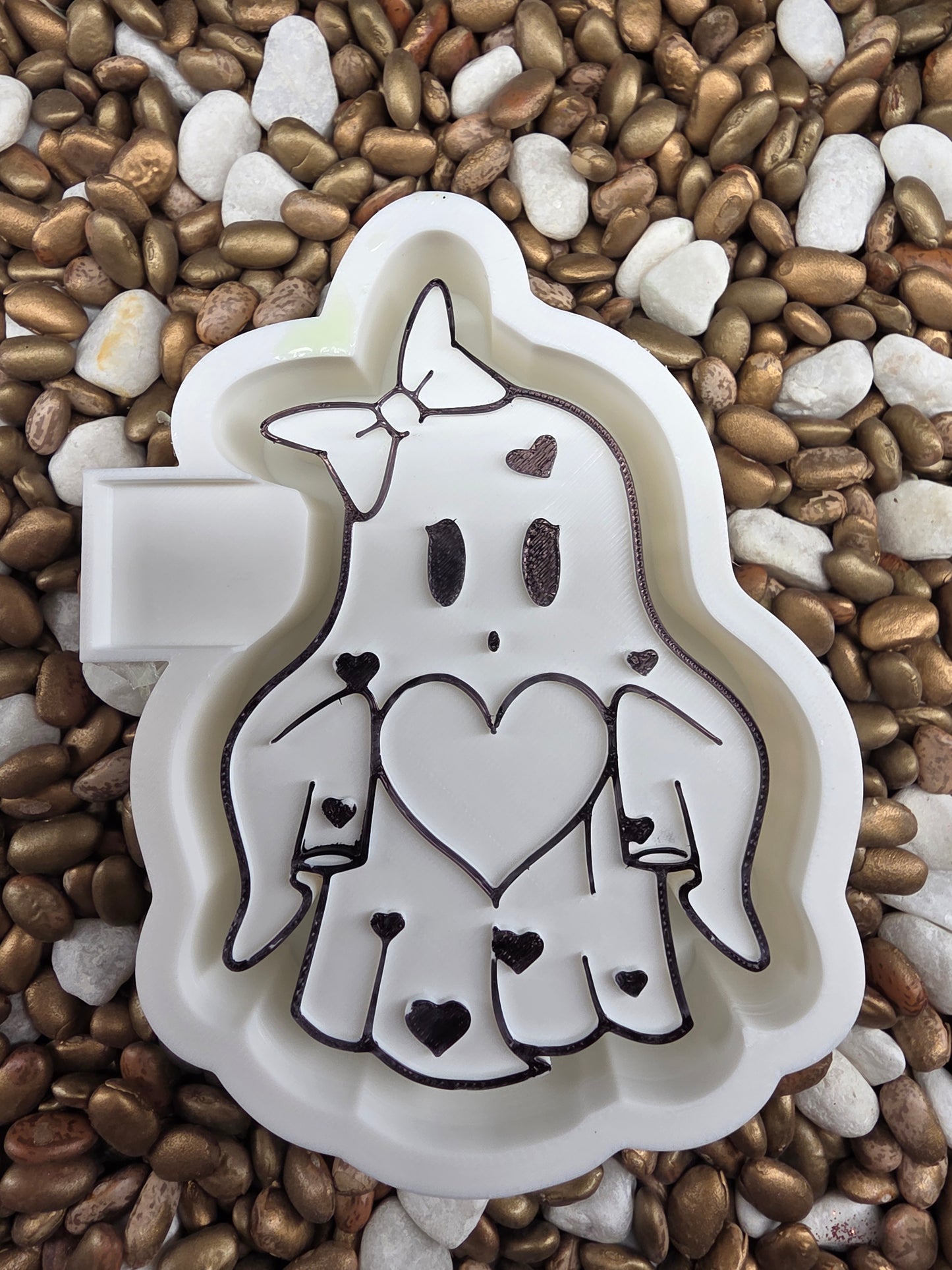 Ghost Girl with Heart Freshie Mold