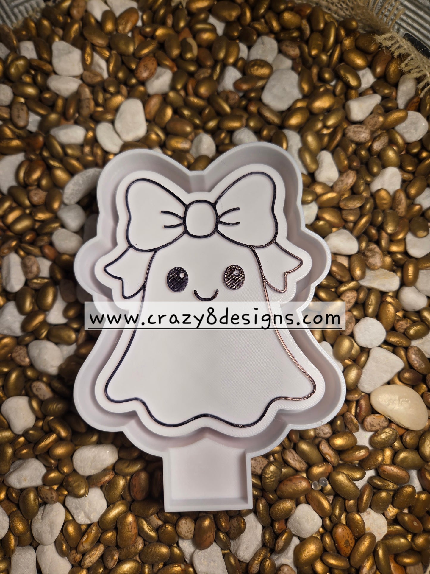 Ghost with Bow Freshie Mold