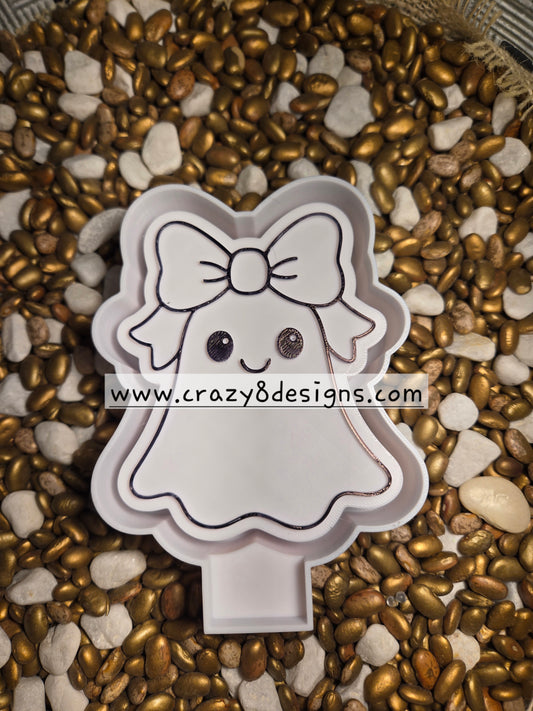 Ghost with Bow Freshie Mold