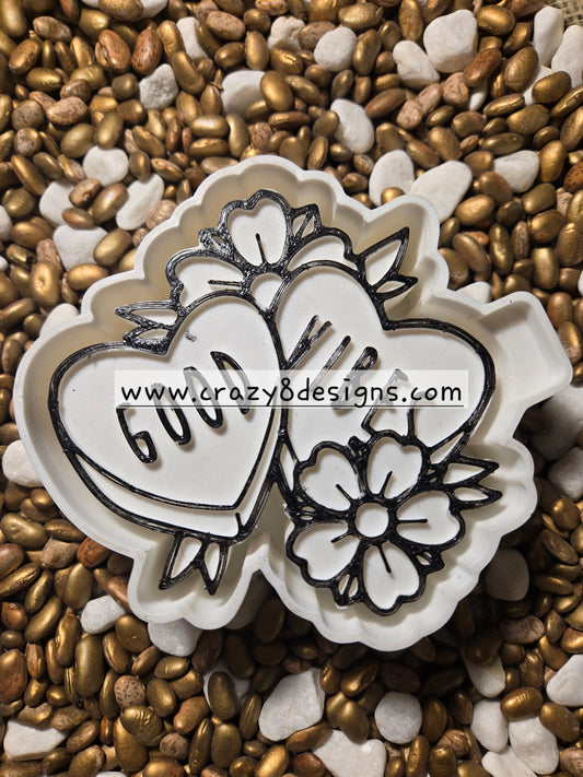 Good Vibes Hearts Freshie Mold  