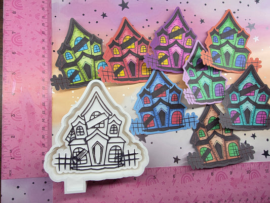 Haunted House Card Stock Freshie Mold
