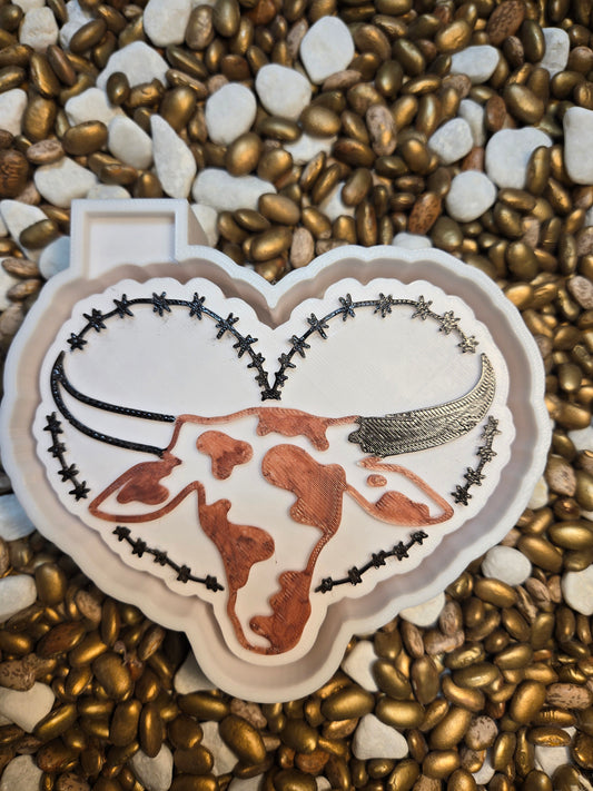 Heart Bull Freshie Mold