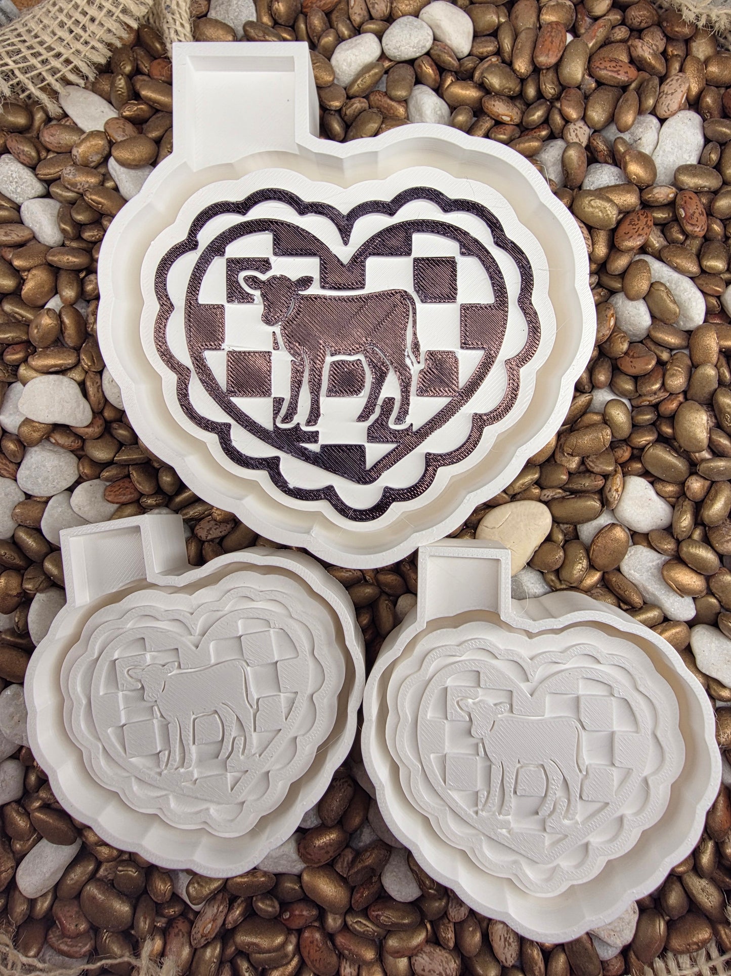  Heart Cow Freshie Mold/ Vent Clips