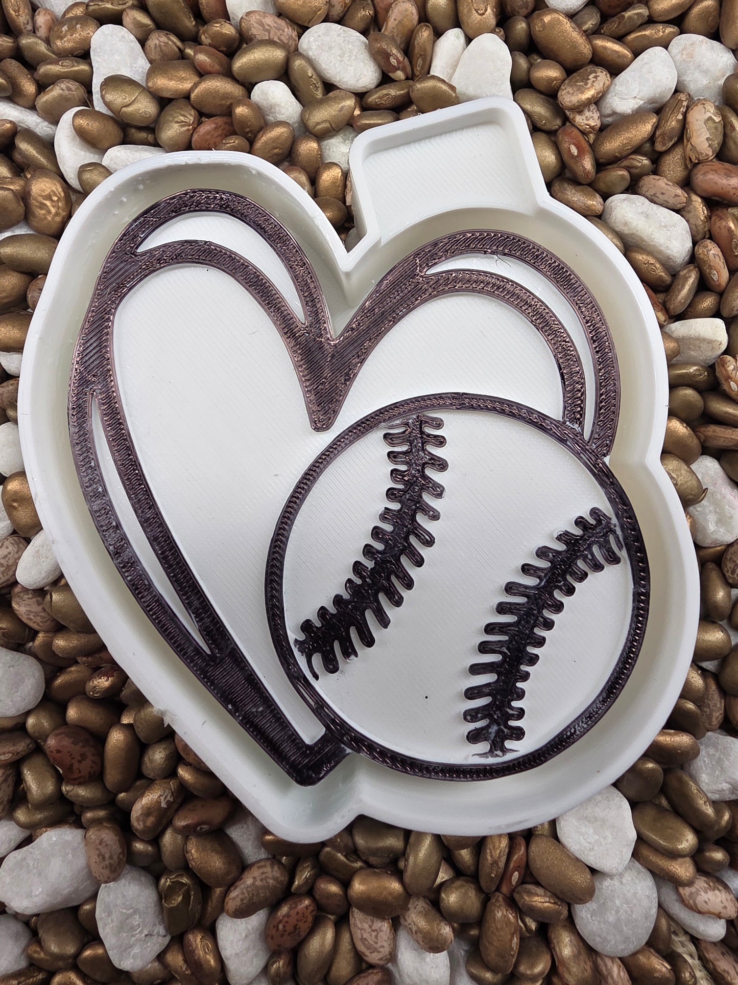 Heart with Baseball Freshie Mold