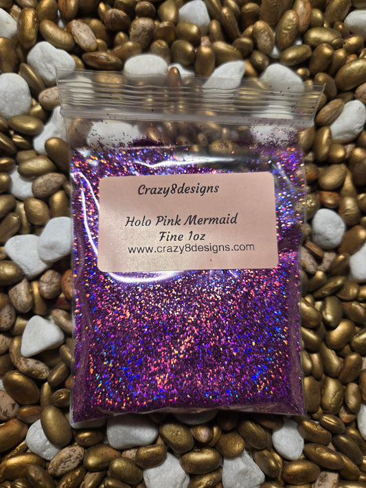 Holo. Pink Mermaid Glitter