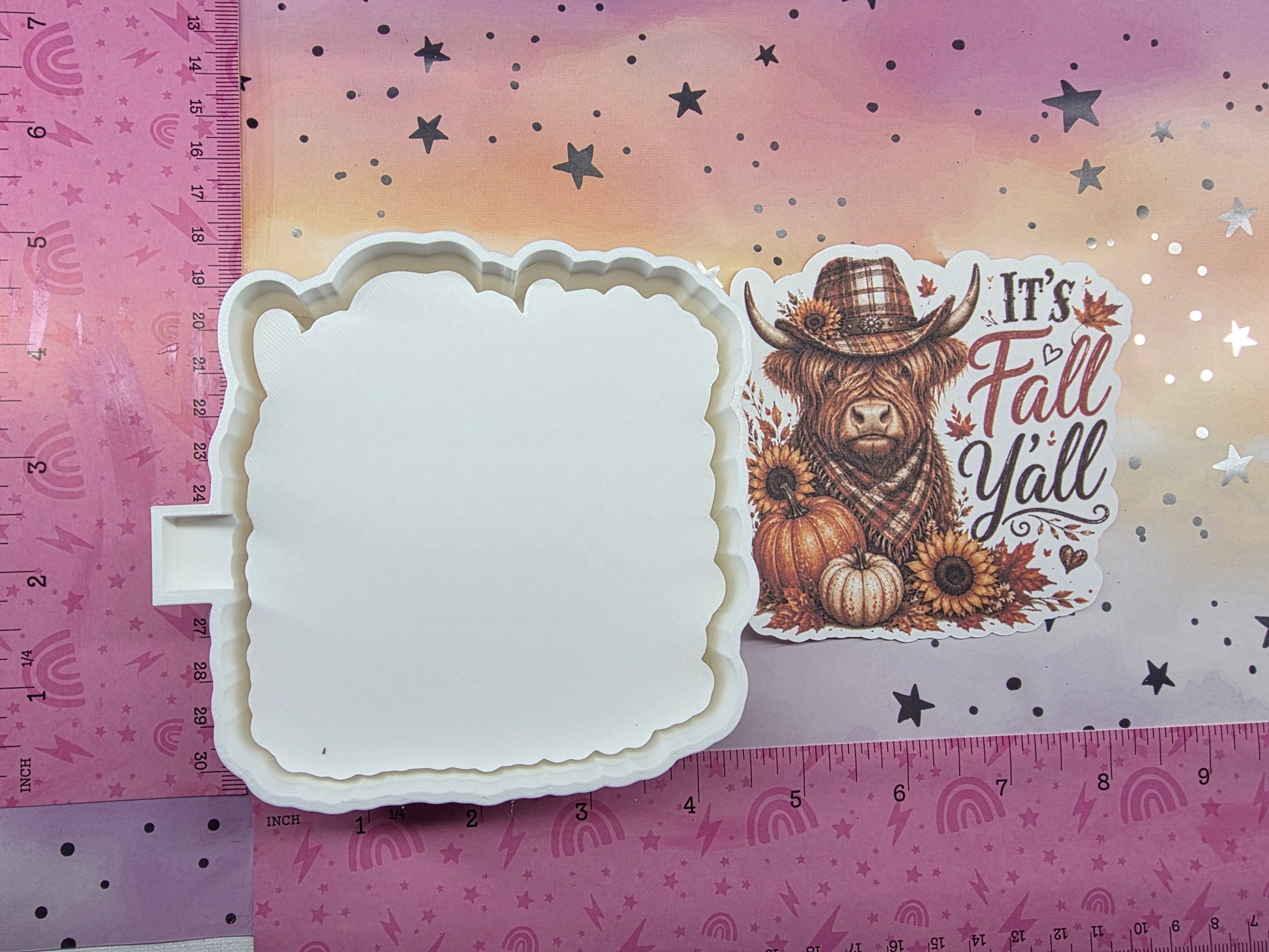 It's Fall Yall Cow Card Stock Freshie Mold