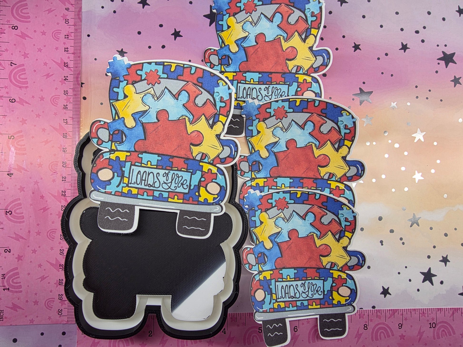 Loads of Love Autism Card Stock Freshie Mold
