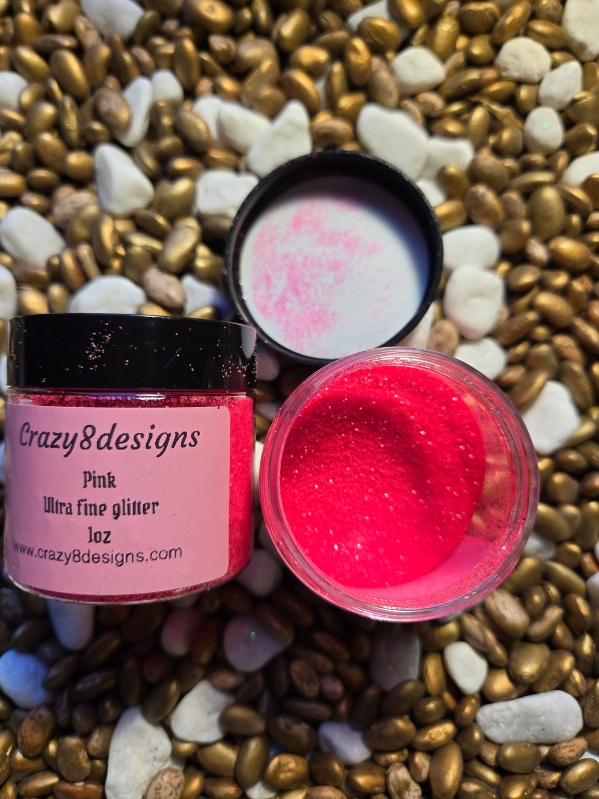 Gllinter Design 1 Oz bottle of Pink Ultra Fine Glitter – Crazy 8 Design