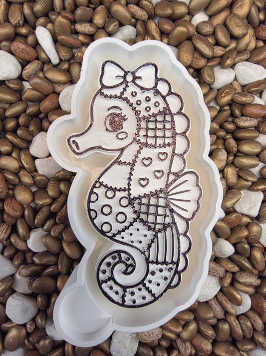  Quilted Seahorse Freshie Mold