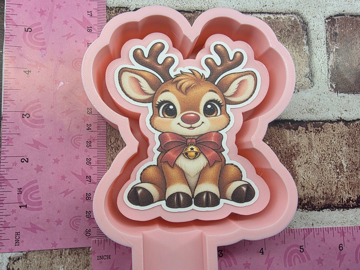 Rudolf Reindeer Cardstock Silicone Freshie Mold 