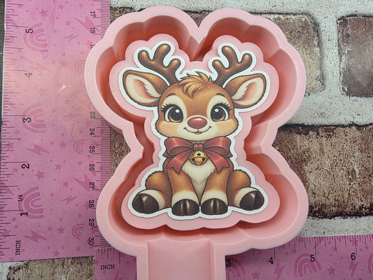 Rudolf Reindeer Cardstock Silicone Freshie Mold 