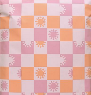 #10001.  10 x 13 Sunny Orange and Pink Checker Poly Mailer - 25 pack