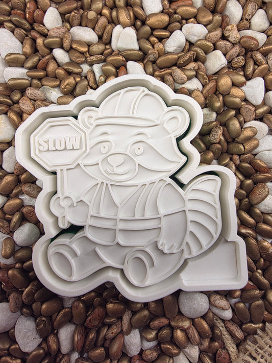 Slow Sign Racoon Freshie Mold