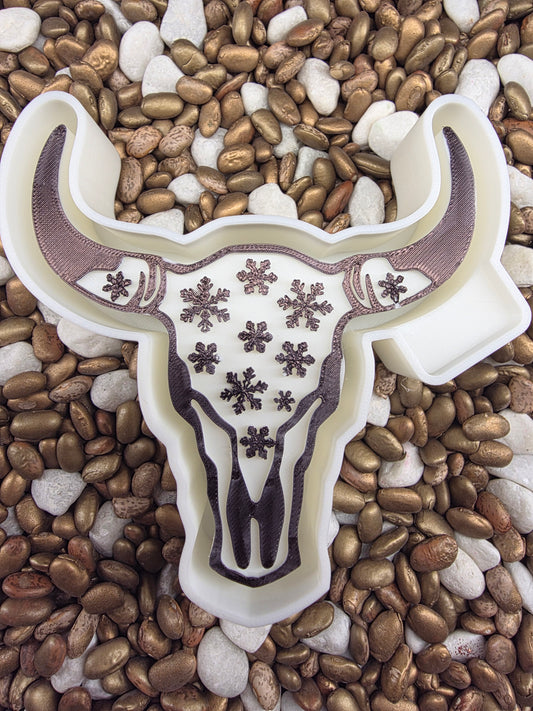 Snow Flake Bull Skull Freshie Mold