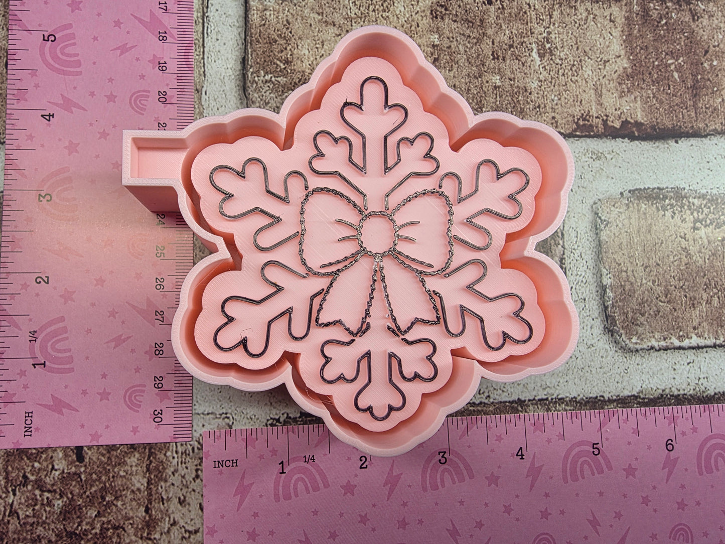  Snowflake with Bow Freshie Mold