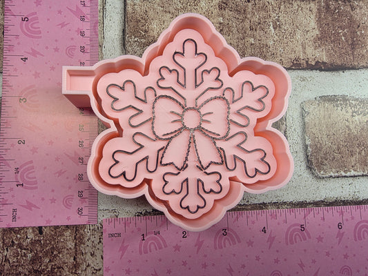  Snowflake with Bow Freshie Mold