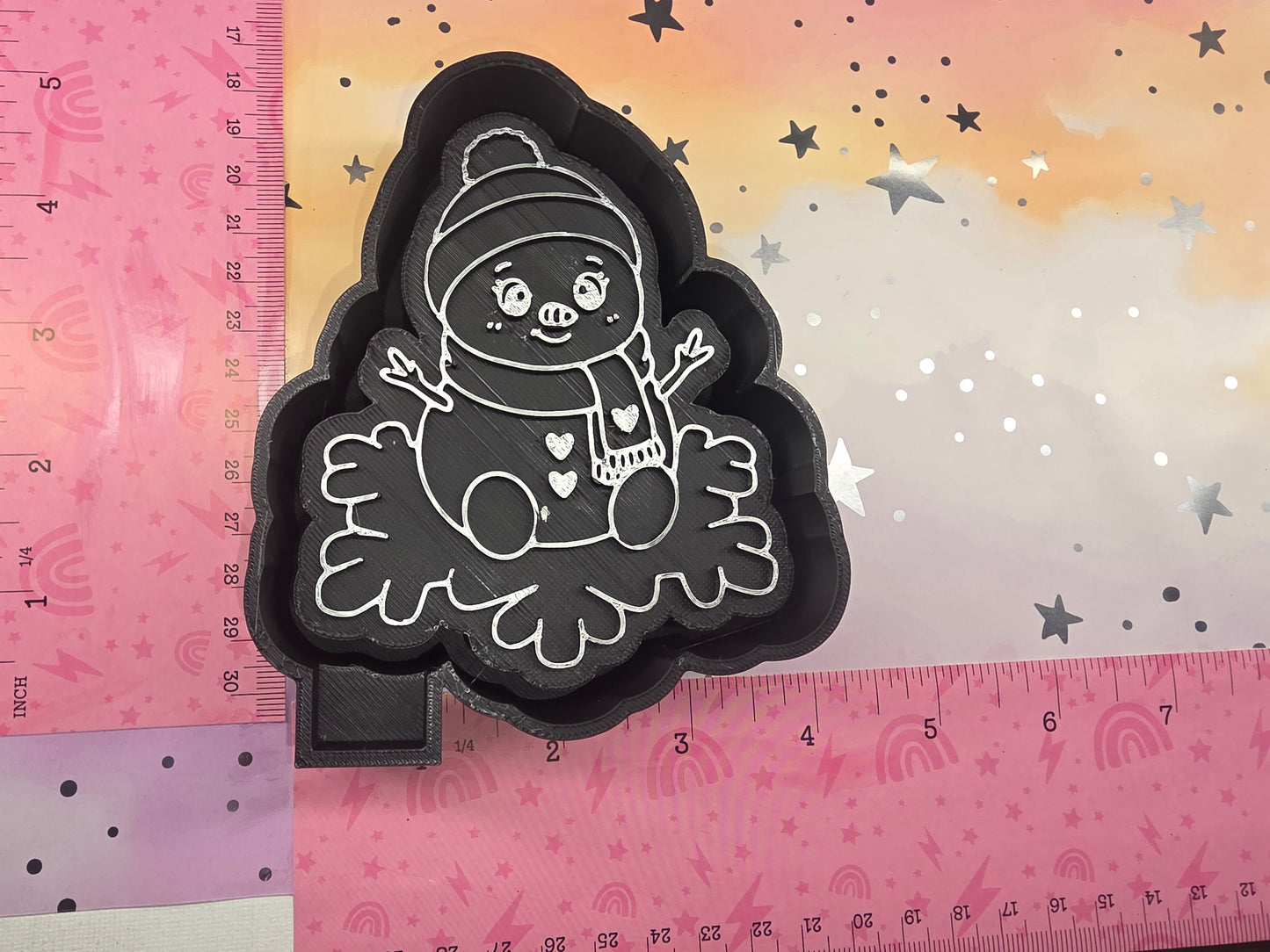 Snowman on a Snowflake Freshie Mold