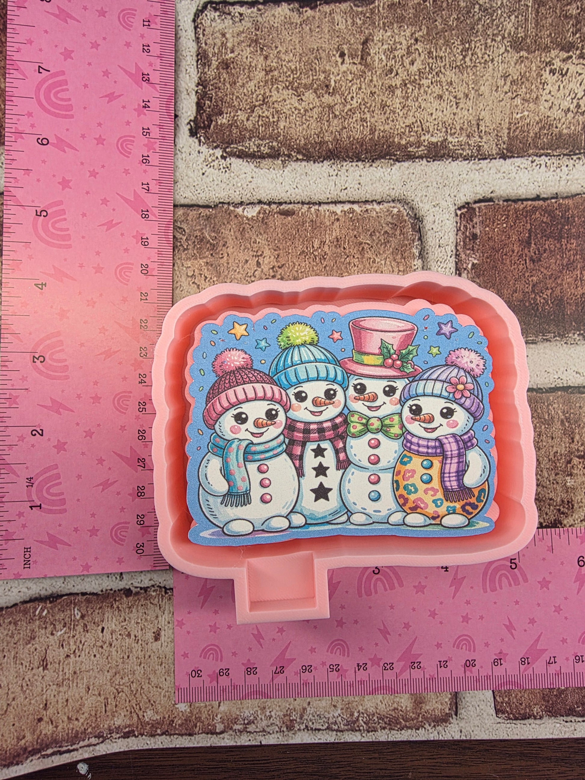  Snowmen Cardstock Freshie Mold