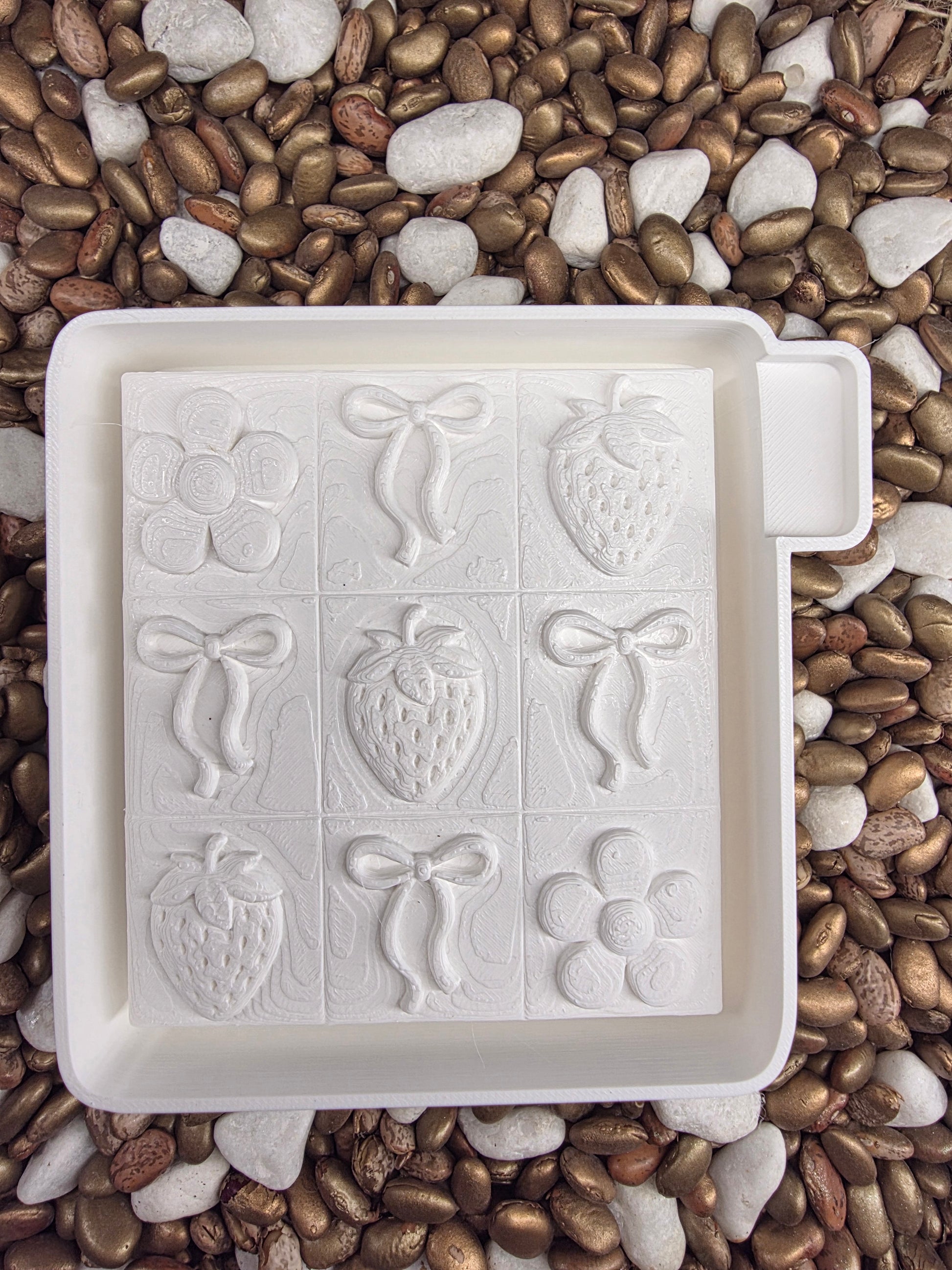 Strawberry Flower Bow Freshie Mold