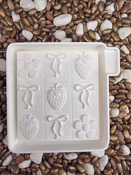 Strawberry Flower Bow Freshie Mold
