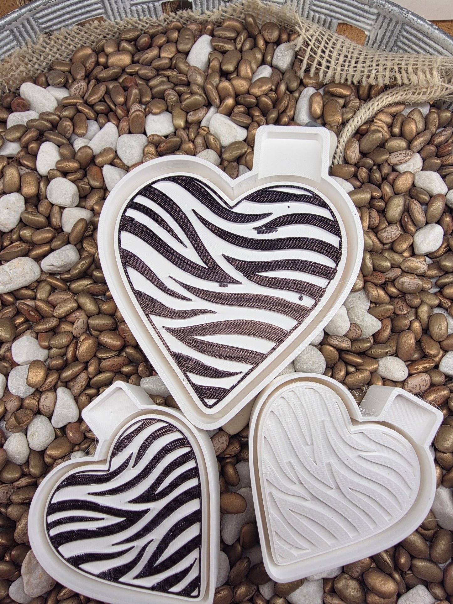 Zebra Pattern Heart Freshie Mold/Vent