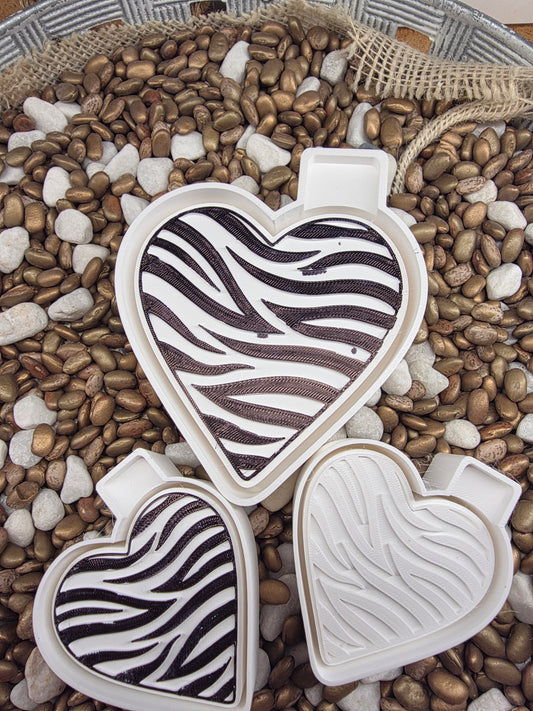 Zebra Pattern Heart Freshie Mold/Vent