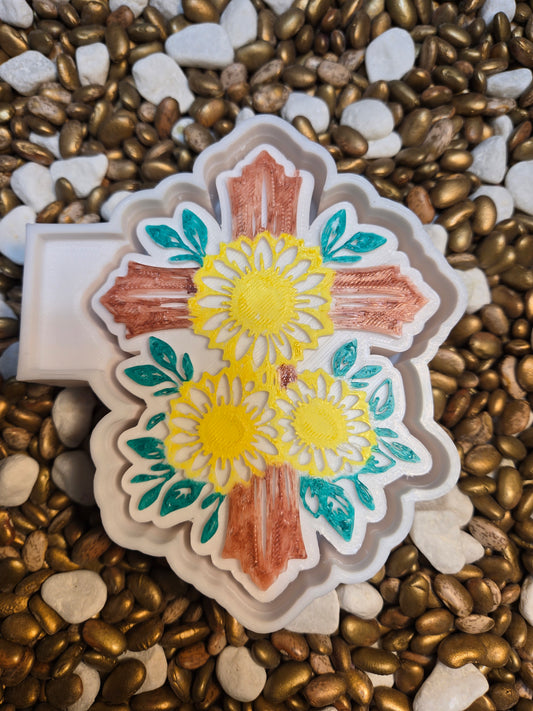 Flower Cross Freshie Mold